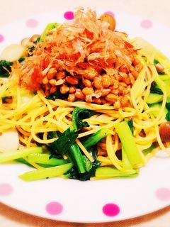 きのこと納豆のパスタ-レシピのメイン写真