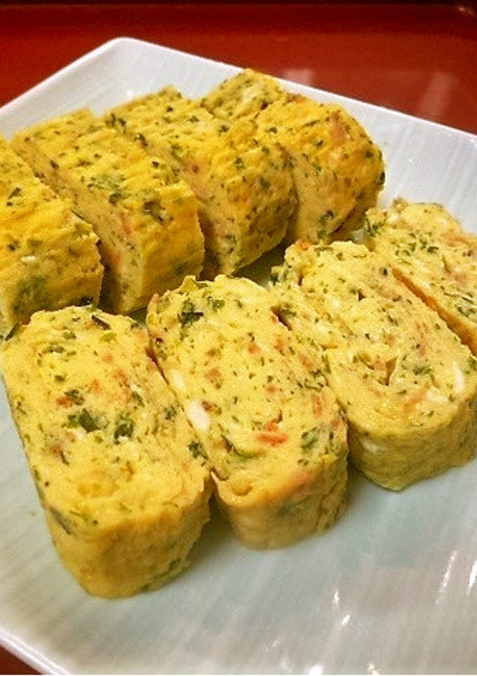 彩りグー☆小エビと青のりの厚焼き卵-レシピのメイン写真
