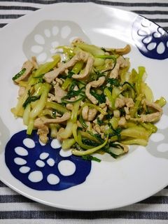 簡単!まるごと青梗菜と豚肉の生姜焼き-レシピのメイン写真