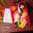 赤い鼻緒のおにぎり☆和小物モチーフ弁当