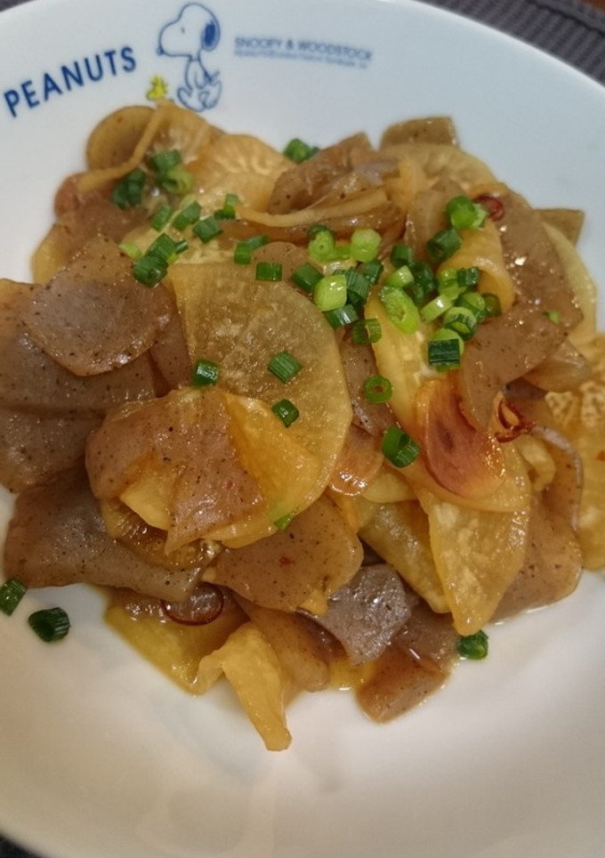 大根とこんにゃくの甘辛簡単炒め-レシピのメイン写真