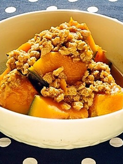 大豆のお肉でカレー風味かぼちゃのそぼろ煮-レシピのメイン写真