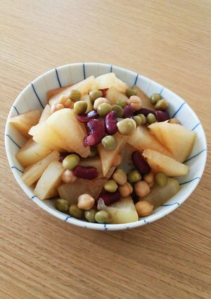 ほっこり～♪大根と豆・ケチャップ煮-レシピのメイン写真