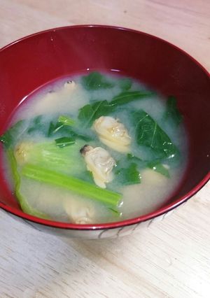 簡単☆あさりとほうれん草の味噌汁-レシピのメイン写真