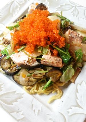 秋シャケのあんかけ焼きそば♪-レシピのメイン写真