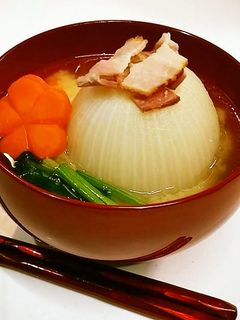 目指せ腸内美人!タマネギ丸ごと味噌汁❤-レシピのメイン写真