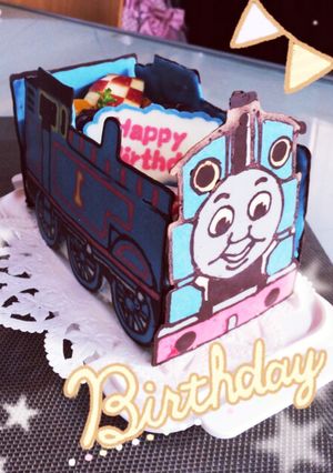 トーマスバースデーケーキ卵アレルギー対応-レシピのメイン写真