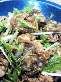 5分★節約【豚なんこつと水菜の炒め物】-レシピのメイン写真