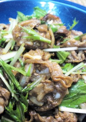 ５分★節約【豚なんこつと水菜の炒め物】-レシピのメイン写真