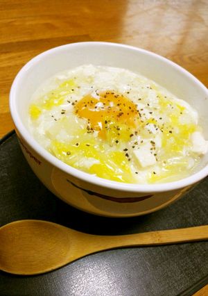 ほっこり温まる＾＾白菜と豆腐の中華雑炊♪-レシピのメイン写真