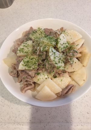 カンタン！豚肉と長芋ニンニク味噌バター-レシピのメイン写真