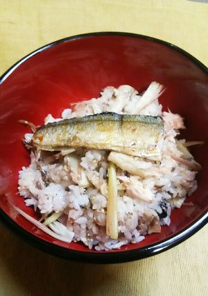 簡単！秋刀魚とミョウガDE混ぜご飯♪-レシピのメイン写真