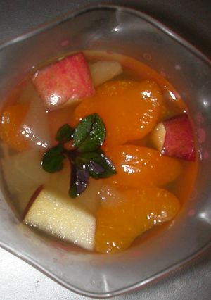 缶詰＆ミントのゼリー-レシピのメイン写真
