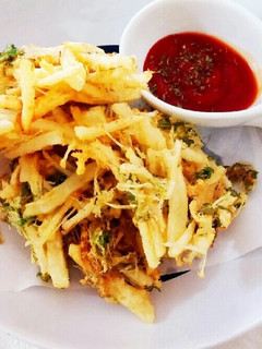 カリさくっ☆ポテト&水菜のチーズかき揚げ-レシピのメイン写真
