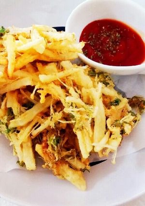 カリさくっ☆ポテト＆水菜のチーズかき揚げ-レシピのメイン写真
