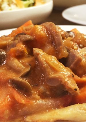 スパイシーな砂肝のトマト煮込み☆*+-レシピのメイン写真