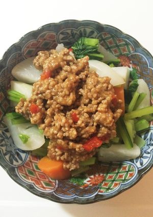 かぶとにんじんの肉味噌かけ-レシピのメイン写真