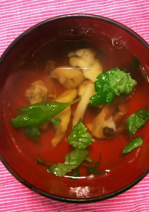 旬のアオリイカ下足のお吸い物-レシピのメイン写真