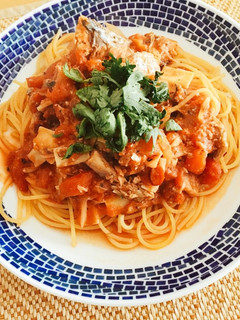 鯖のトマトパスタ-レシピのメイン写真