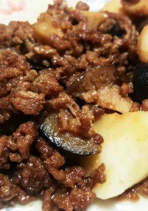 じゃがいも☆ナスとひき肉の味噌炒めのせ-レシピのメイン写真