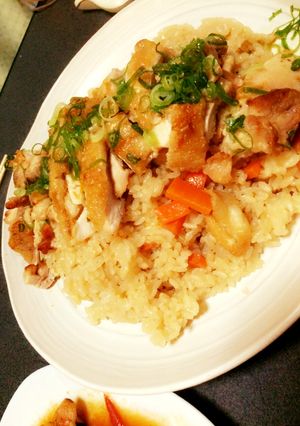 テリヤキチキンのせ♡釜飯風ご飯-レシピのメイン写真