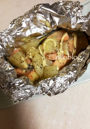 節約☆鮭とじゃがいものホイルチーズマヨ-レシピのメイン写真