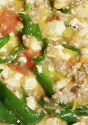 ごはん進むトマトピーマン豆腐の肉みそ炒め-レシピのメイン写真
