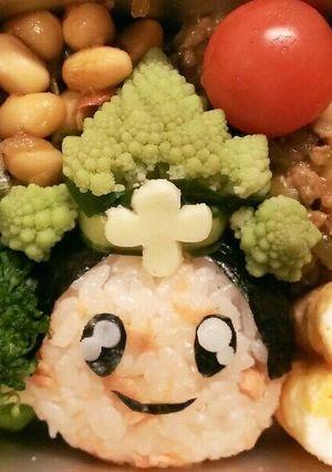 ロマネスコを使って簡単キャラ弁!-レシピのメイン写真