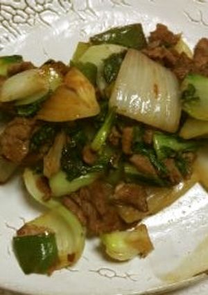 大豆のお肉と青梗菜の簡単炒め-レシピのメイン写真