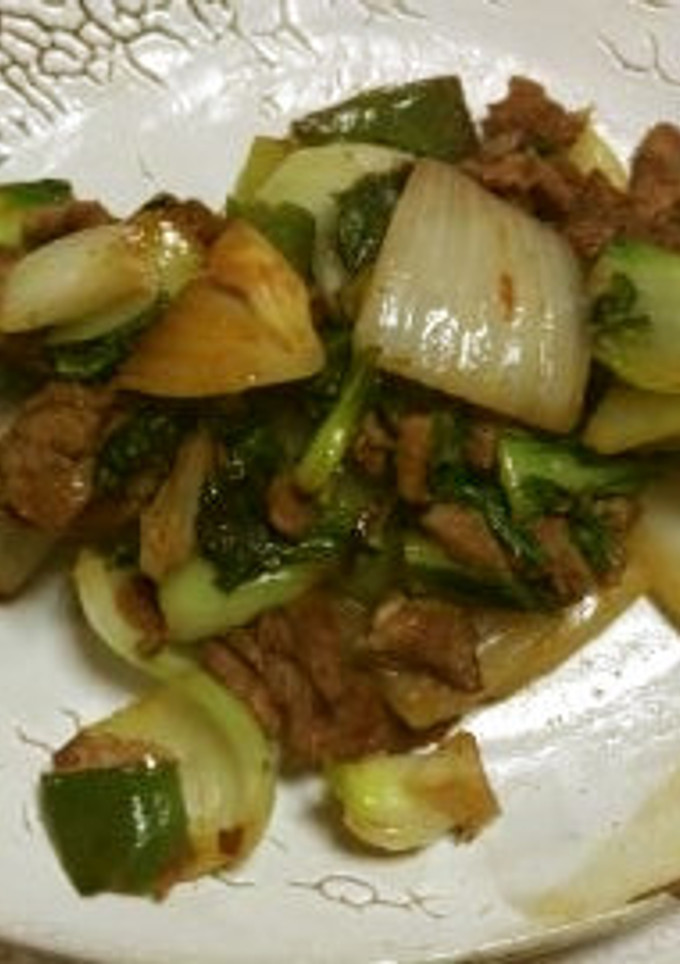 大豆のお肉と青梗菜の簡単炒め-レシピのメイン写真