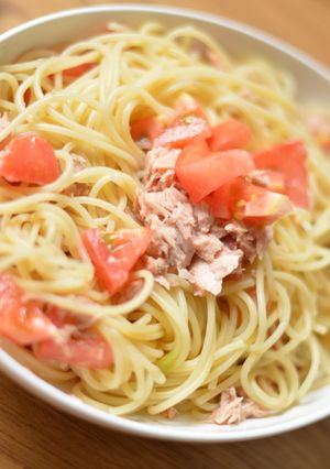 超簡単☆和風ツナトマトパスタ-レシピのメイン写真