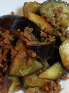 *茄子と挽肉の照り味噌炒め*-レシピのメイン写真