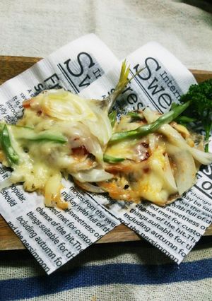 あじと野菜のピザ風-レシピのメイン写真