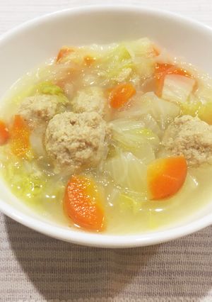 白菜と鶏団子のスープ-レシピのメイン写真