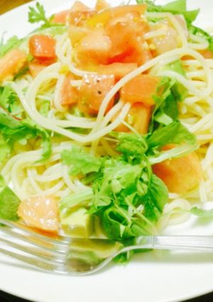 トマトと水菜の冷製パスタ-レシピのメイン写真