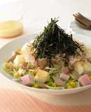 餅クルトンでシーチキン和風シーザーサラダ