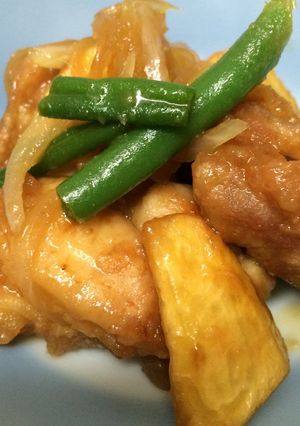 鶏肉とジャガイモのそうめんつゆ煮-レシピのメイン写真