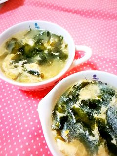 大豆のお肉のスープでわかめと卵のスープ♪-レシピのメイン写真