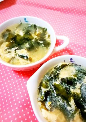 大豆のお肉のスープでわかめと卵のスープ♪-レシピのメイン写真
