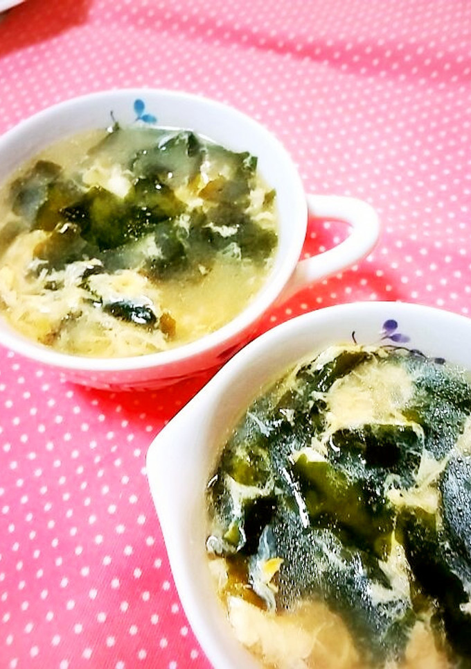 大豆のお肉のスープでわかめと卵のスープ♪-レシピのメイン写真