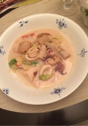 旦那様絶賛！白菜とシーフードのミルク煮-レシピのメイン写真