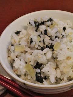 1人分♪奈良漬粉チーズ焼きのり混ぜご飯-レシピのメイン写真