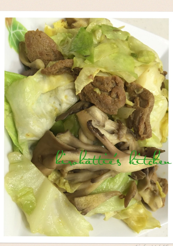 "大豆のお肉"とキャベツのマヨカレー炒め-レシピのメイン写真