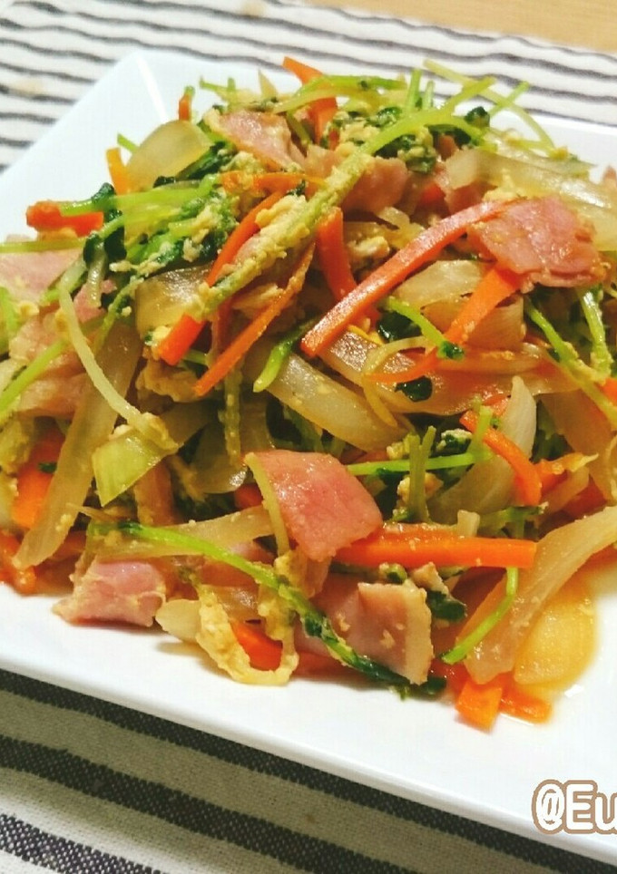 簡単！豆苗と卵の炒め物-レシピのメイン写真