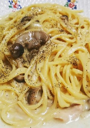 残ったシチューでカルボナーラ-レシピのメイン写真