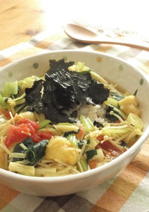 たっぷり野菜のカレースープかけ発芽米♪-レシピのメイン写真