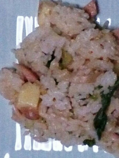 チンゲンサイとハム混ぜご飯-レシピのメイン写真