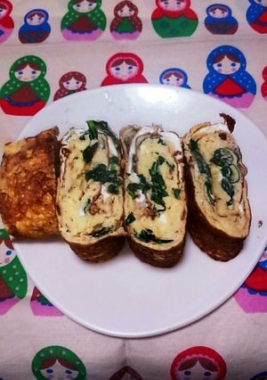 小松菜入り玉子焼き-レシピのメイン写真