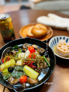 きのこと長ねぎのアヒージョ-レシピのメイン写真
