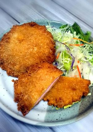 バッター液でお手軽ハムカツを！-レシピのメイン写真